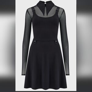 Killstar Black Mesh Sleeve Dress